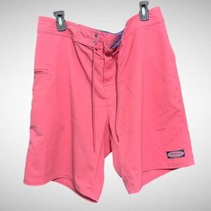 Vineyard Vines Shorts Mens 36 Solid Pink Swim Trunk Boards Shorts Pre Owned